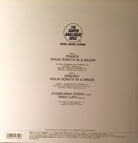 Master Release: Sonata For Violin & Piano In A Major / Sonata For Violin & Piano by Kyung-Wha Chung