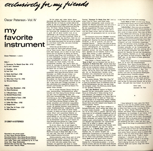 Release: My Favorite Instrument-Vinyl-Germany-None-21 20671-8, 21 20671-8-3193001