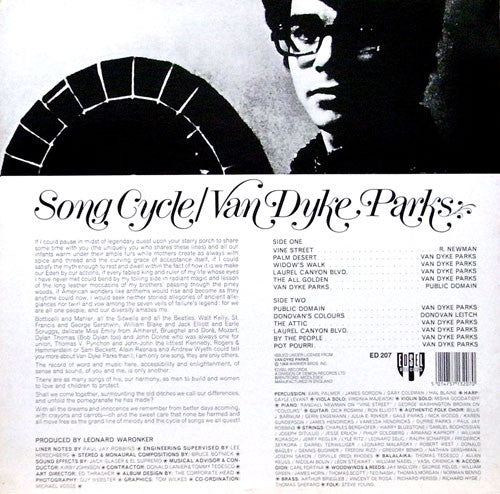 Master Release: Song Cycle by Van Dyke Parks