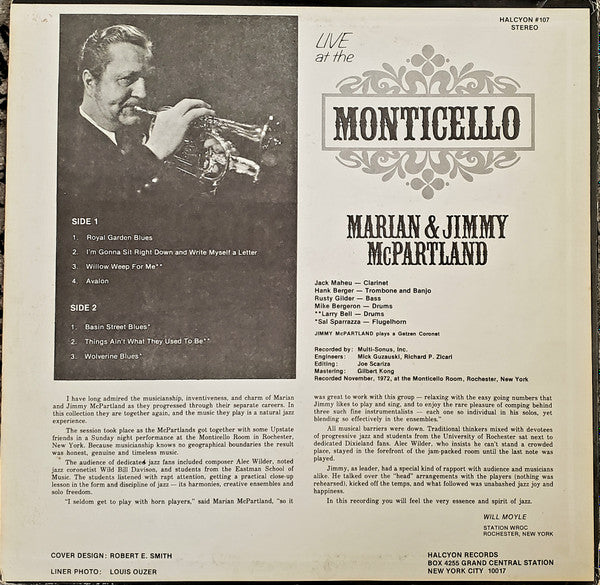 Master Release: The McPartlands Live At The Monticello by Jimmy McPartland