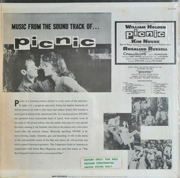 Master Release: Music From The Sound Track Of The Columbia Picture "Picnic" by George Duning