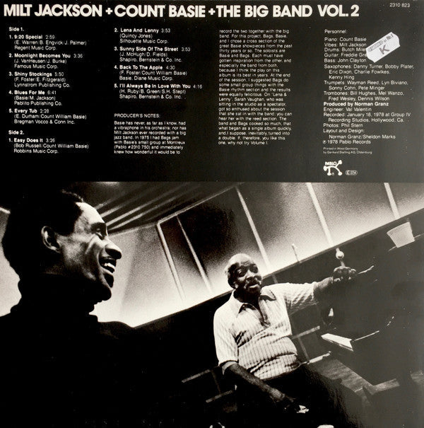 Release: Milt Jackson + Count Basie + The Big Band Vol. 2-Vinyl-Germany-1978-2310 823-2921957