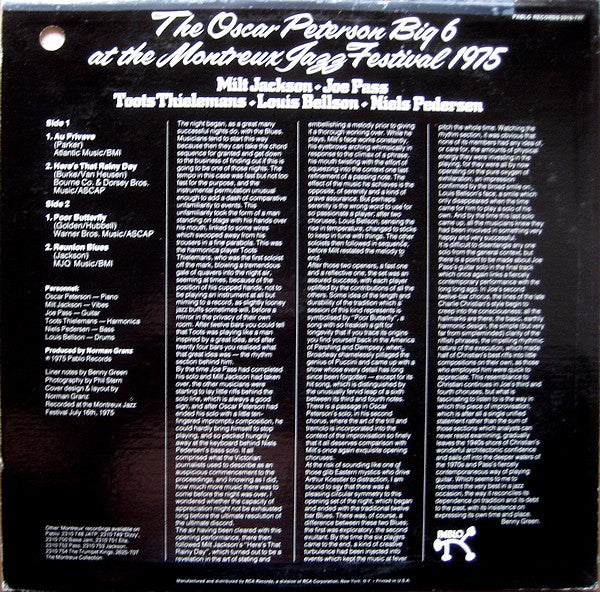 Release: The Oscar Peterson Big 6 At The Montreux Jazz Festival 1975-Vinyl-US-1975-2310-747-2708435