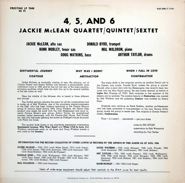 Master Release: 4, 5 And 6 by Jackie McLean