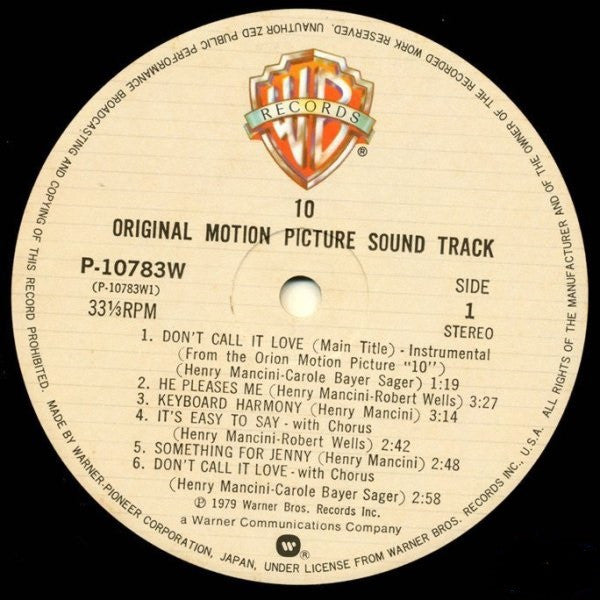 Release: 10 - Original Motion Picture Sound Track-Vinyl-Japan-1979-P-10783W-6514732