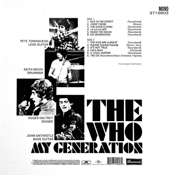 Master Release: My Generation by The Who