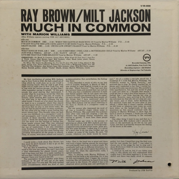 Release: Much In Common-Vinyl-US-1964-V-8580-1821899