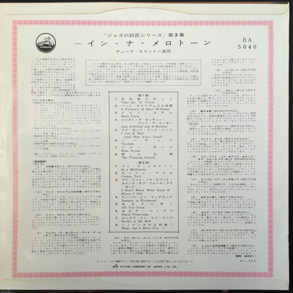 Master Release: In A Mellotone by Duke Ellington And His Orchestra