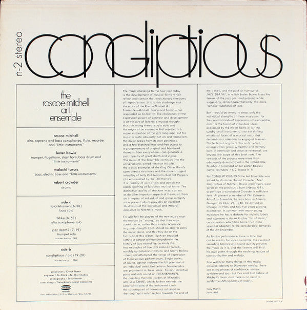 Master Release: Congliptious by The Roscoe Mitchell Art Ensemble