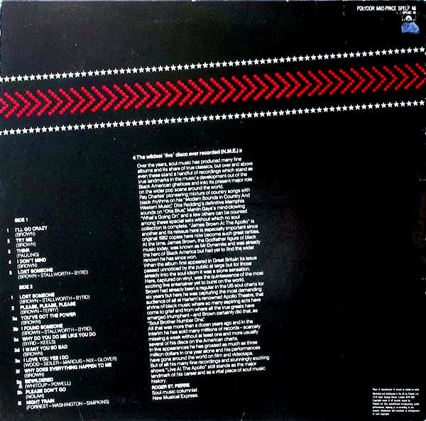 Release: The James Brown Show (Live At The Apollo)-Vinyl-UK-1983-SPELP 46-2427613