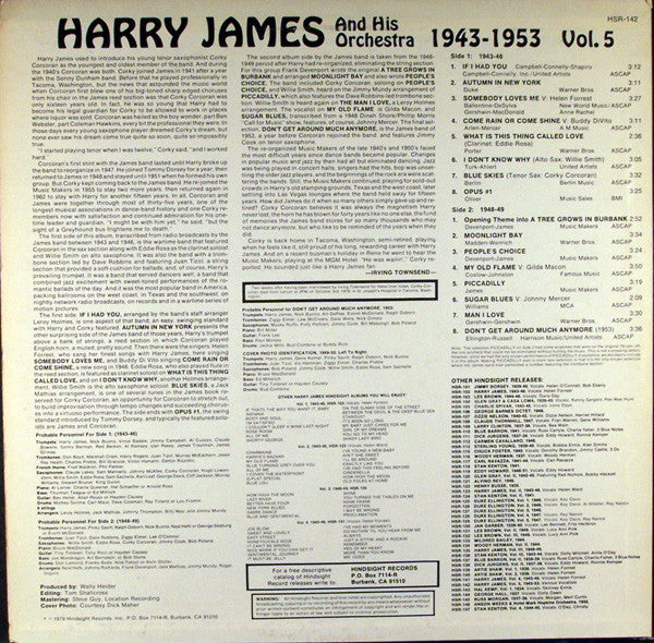 Master Release: The Uncollected Harry James, Vol. 5, 1943-1953 by Harry James And His Orchestra