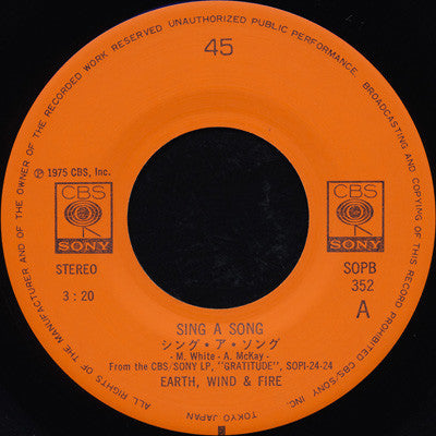 Master Release: Sing A Song by Earth, Wind & Fire