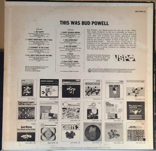 Release: This Was Bud Powell-Vinyl-US-1966-VSPS-37-8223349