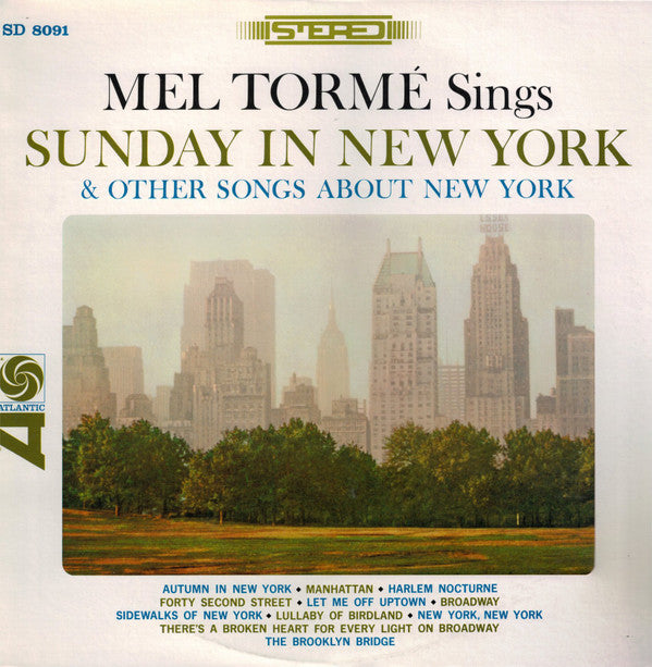 Master Release: Sings Sunday In New York And Other Songs About New York by Mel Tormé