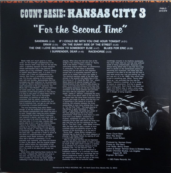 Release: For The Second Time-Vinyl-US-1983-2310-878-4120071