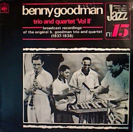 Master Release: Trio And Quartet "Vol 2" by Benny Goodman Trio
