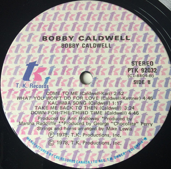 Release: Bobby Caldwell-Vinyl-Canada-1978-PTK 92032, PTK-92032-3235599