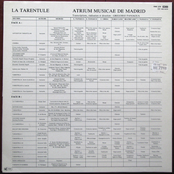 Release: Tarentule-Tarentelle-Vinyl-France-1986-HM 379-2915906