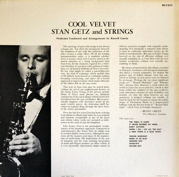 Master Release: Cool Velvet by Stan Getz And Strings
