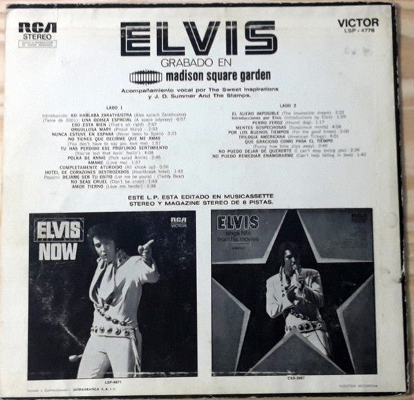 Release: Elvis As Recorded At Madison Square Garden-Vinyl-Argentina-1972-LSP-4776-6899521
