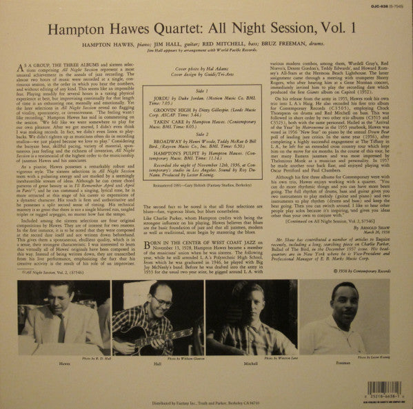 Release: All Night Session, Vol. 1-Vinyl-US-1991-OJC-638, S-7545-4503234