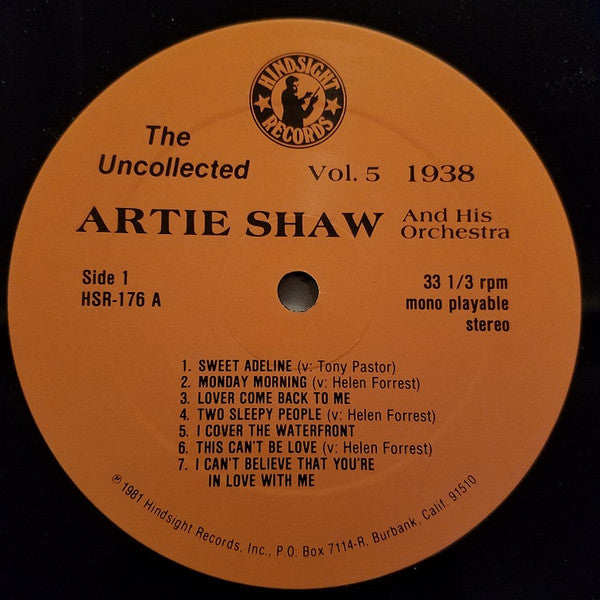 The Uncollected Artie Shaw, Vol. 5, 1938-1939