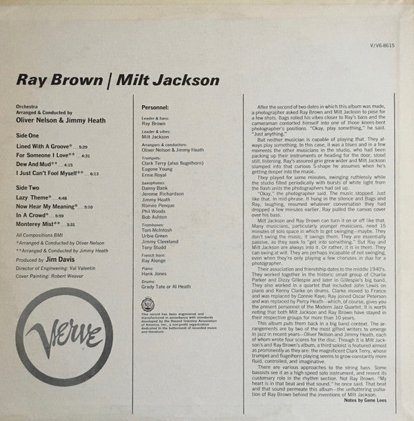 Release: Ray Brown / Milt Jackson-Vinyl-US-1965-V6-8615-2473628