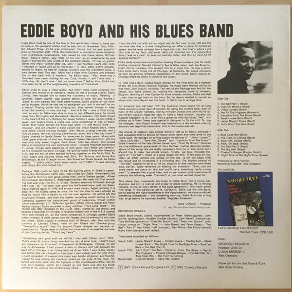 Release: Eddie Boyd And His Blues Band-Vinyl-Germany-1982-CCR 1002-2243245