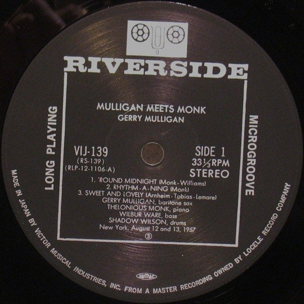 Release: Mulligan Meets Monk-Vinyl-Japan-1984-VIJ-139-5102954