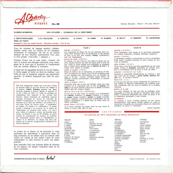 Master Release: Les Cyclopes - Panorama De La Percussion by Patrice Sciortino