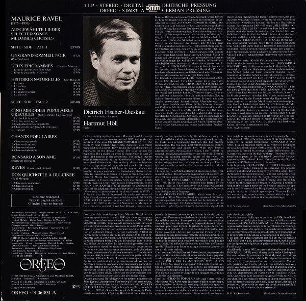 Master Release: Mélodies ● Lieder by Maurice Ravel