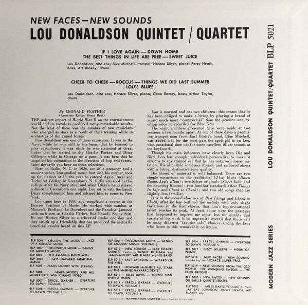 Master Release: New Faces – New Sounds by Lou Donaldson