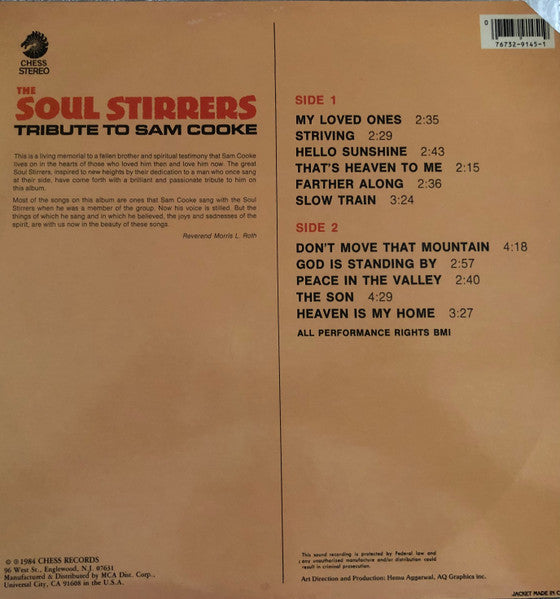 Master Release: Tribute To Sam Cooke by The Soul Stirrers
