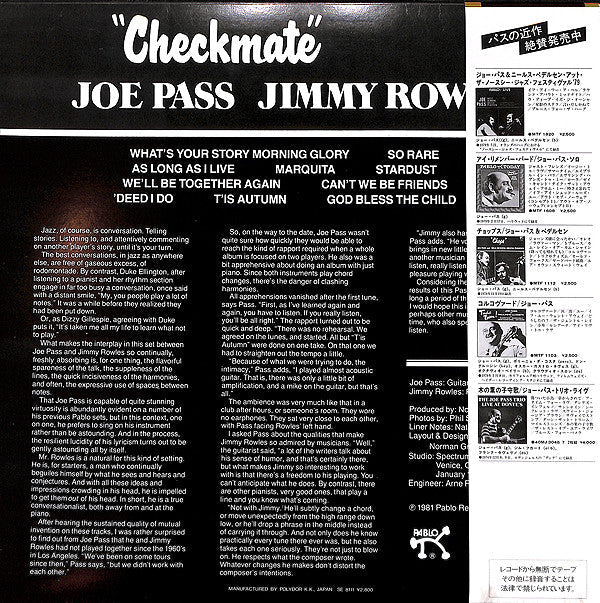 Release: Checkmate-Vinyl-Japan-1981-28MJ 3096-7162723