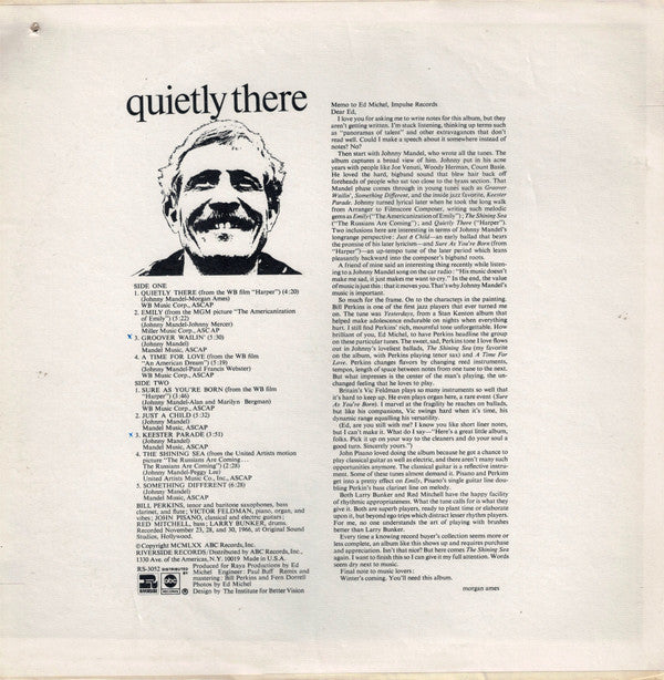 Master Release: Quietly There by Bill Perkins Quintet