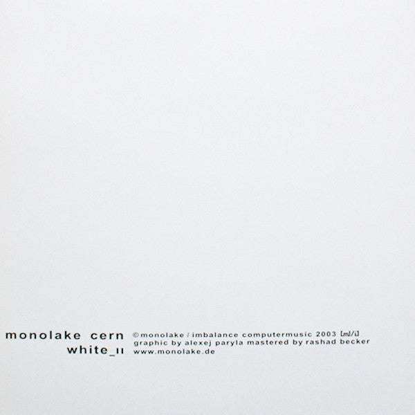 Master Release: Cern White_II by Monolake
