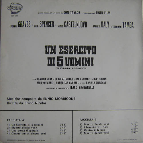 Release: Un Esercito Di 5 Uomini (Colonna Sonora Originale Del Film)-Vinyl-Italy-1977-ELP 058, ELP. 58-2284101
