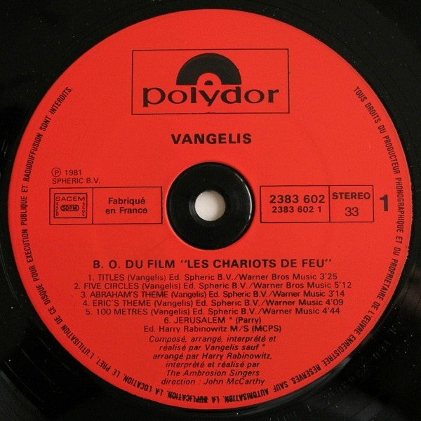 Les Chariots De Feu (Bande Originale Du Film) = Chariots Of Fire