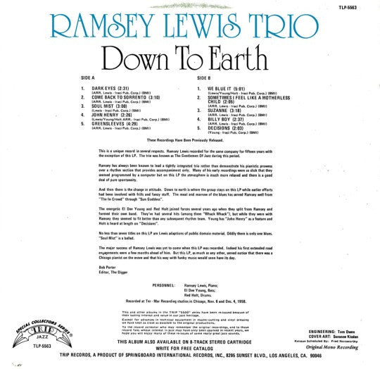 Release: Down To Earth (Music From The Soil)-Vinyl-US-None-TLP-5563-3418009