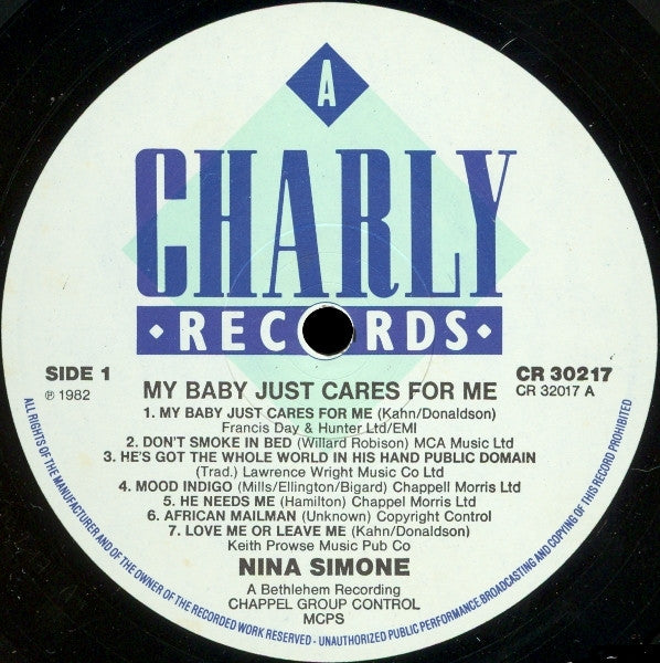 Release: My Baby Just Cares For Me-Vinyl-UK & Europe-None-CR 30217-2028074