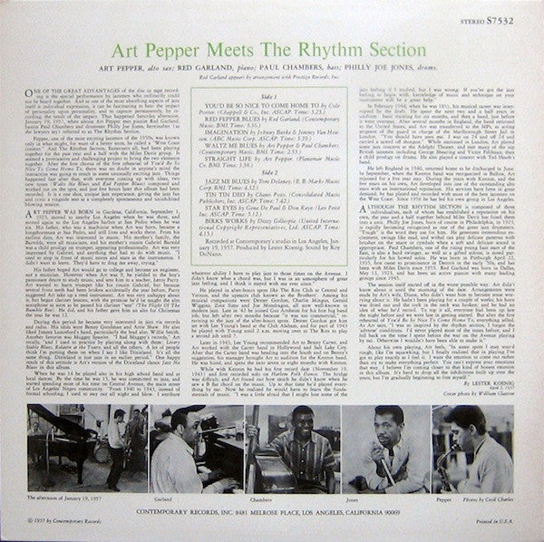 Master Release: Art Pepper Meets The Rhythm Section by Art Pepper