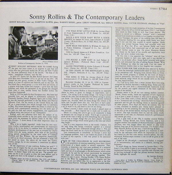 Release: Sonny Rollins And The Contemporary Leaders-Vinyl-US-None-S7564-2696745
