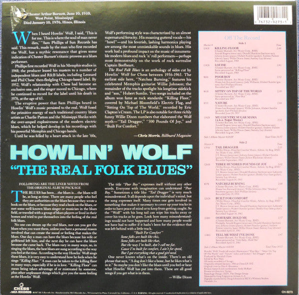 Release: The Real Folk Blues-Vinyl-US-1987-CH-9273-10045348
