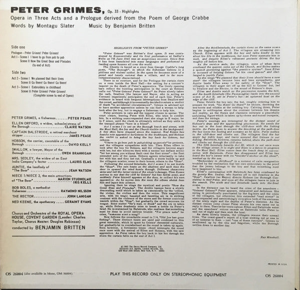 Master Release: Peter Grimes - Highlights by Benjamin Britten