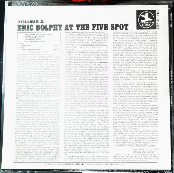 Release: At The Five Spot Volume 2-Vinyl-US-1970-PR 7826, PRST 7826-26437793