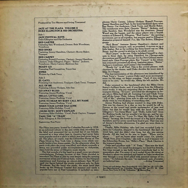 Release: Jazz At The Plaza Vol. II-Vinyl-US-1973-C 32471-15101811