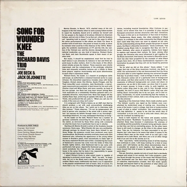 Release: Song For Wounded Knee-Vinyl-Japan-1975-LAX-3059-17884660