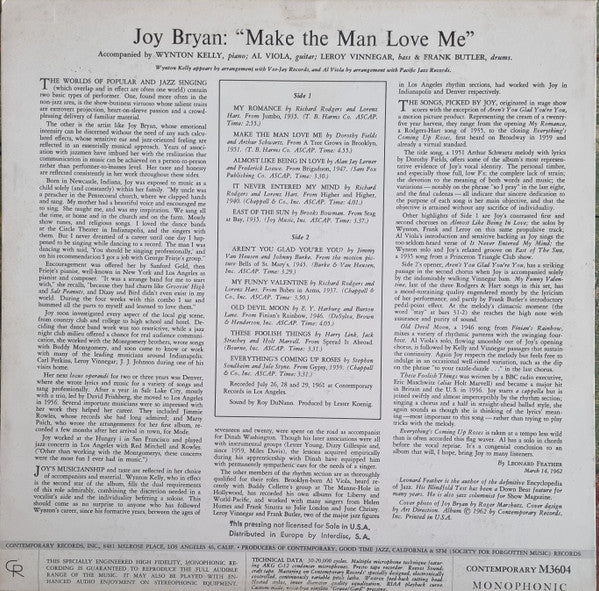 Release: Make The Man Love Me-Vinyl-Europe-1962-M3604-26121053