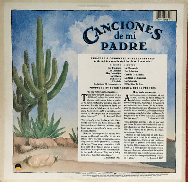 Master Release: Canciones De Mi Padre by Linda Ronstadt