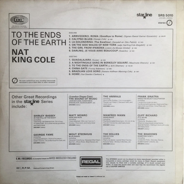 Master Release: To The Ends Of The Earth by Nat King Cole
